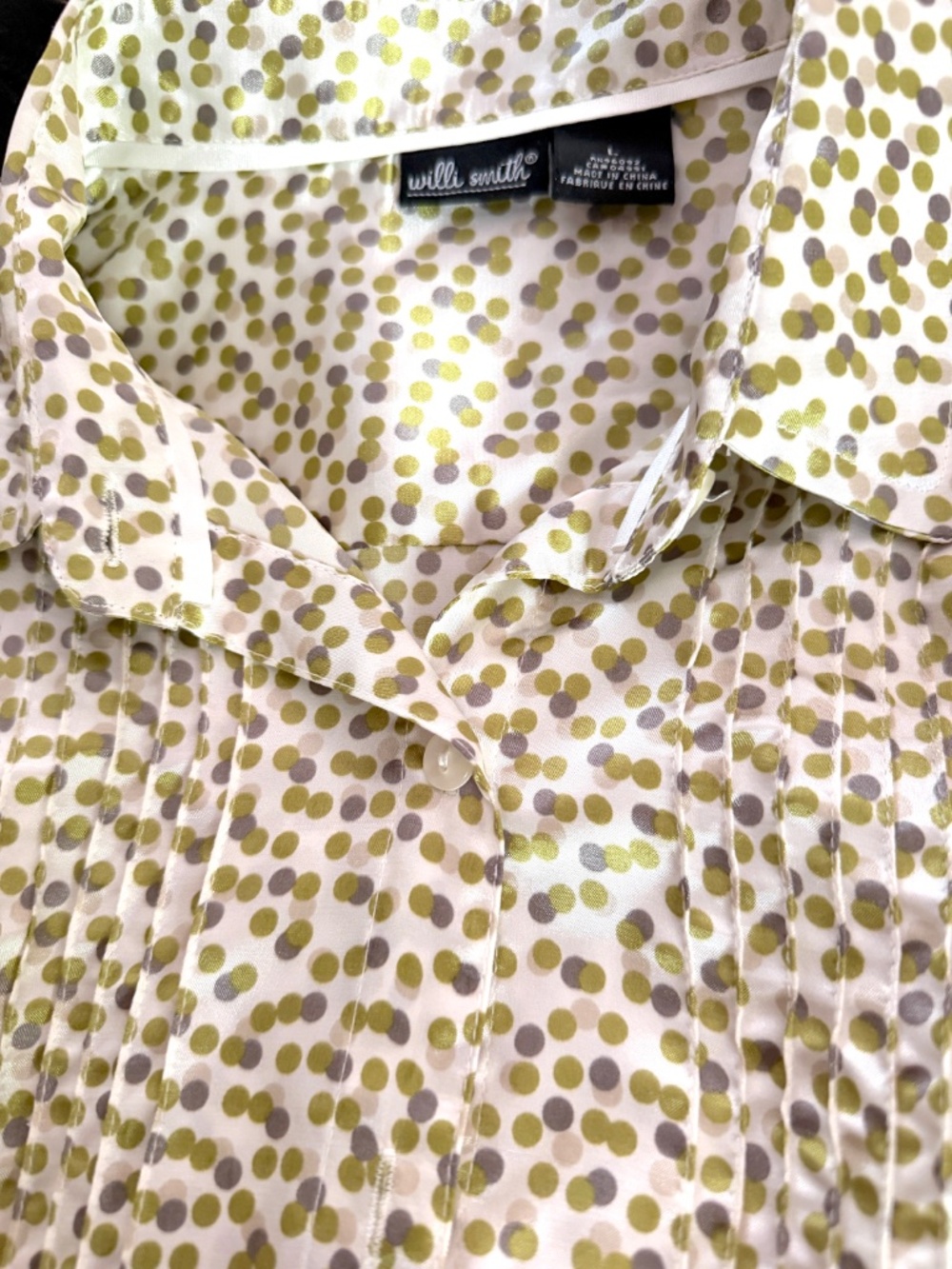 Willi Smith Polka Dot blouse, size Large